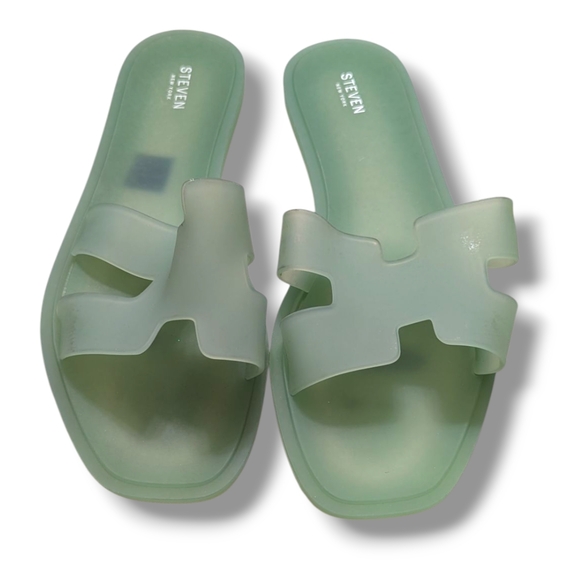 Steven By Steve Madden Shoes - NEW STEVEN NEW YORK Women's Andie Jelly Slide Sandals In Jade Green Sz 7